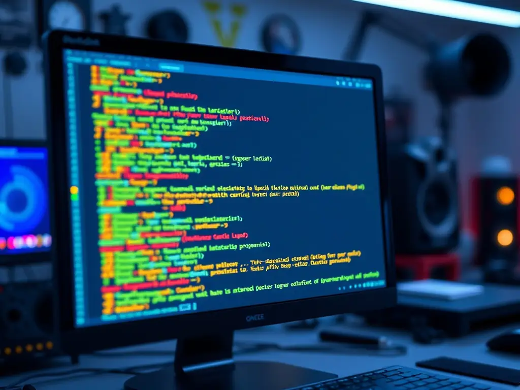 A focused image of a computer screen displaying various lines of code and pixel configurations, representing the technical setup process for Meta Ads campaigns.